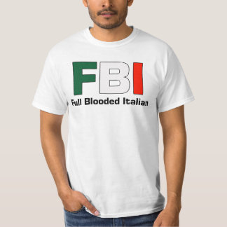 T-shirt Texte blanc italien intégral T de FBI Blooded