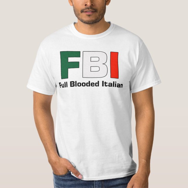 T-shirt Texte blanc italien intégral T de FBI Blooded (Devant)
