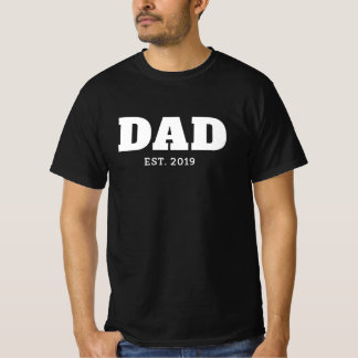 T-shirt Texte Blanc & Noir Gras Année Papa