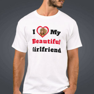 T-shirt Texte Coeur Photo J'aime ma belle amie