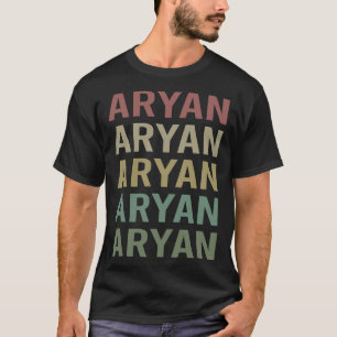 T-shirt Texte coloré Art - Nom Aryan