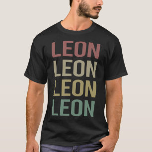 T-shirt Texte coloré Art - Nom Leon