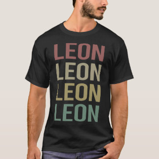 T-shirt Texte coloré Art - Nom Leon