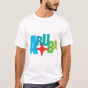 T-shirt Texte coloré d'Aruba avec le design de Red Star