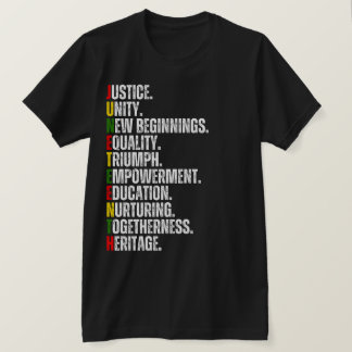 T-shirt Texte coloré JUNETEENTH