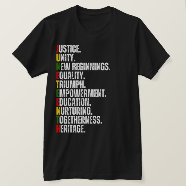 T-shirt Texte coloré JUNETEENTH  (Design devant)