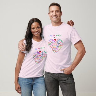 T-shirt Texte d'amour en couple multilingue