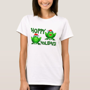 T-shirt Texte de houblon de vert de chemise de grenouilles