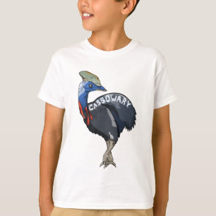 T-shirt texte de la dent de couleur cassowary