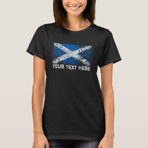 T-shirt Texte de l'Ecosse + Drapeau écossais grunge