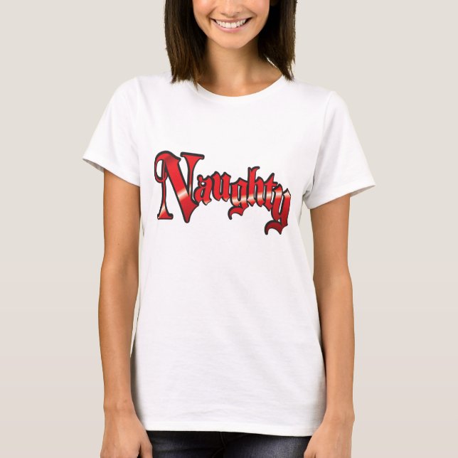 T-shirt Texte de Noël rétro, coquin en lettres rouges (Devant)