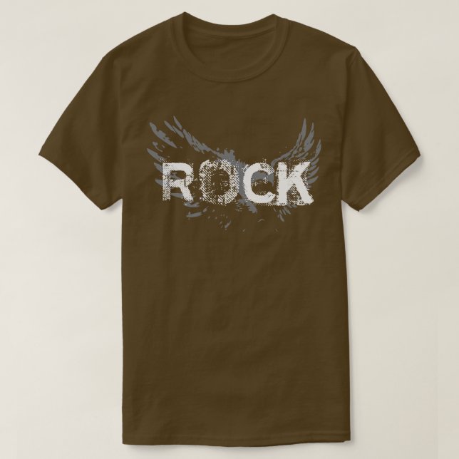 T-shirt Texte de roche avec ailes (Design devant)