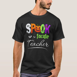 T-shirt Texte de saison effrayante Halloween pour enseigna