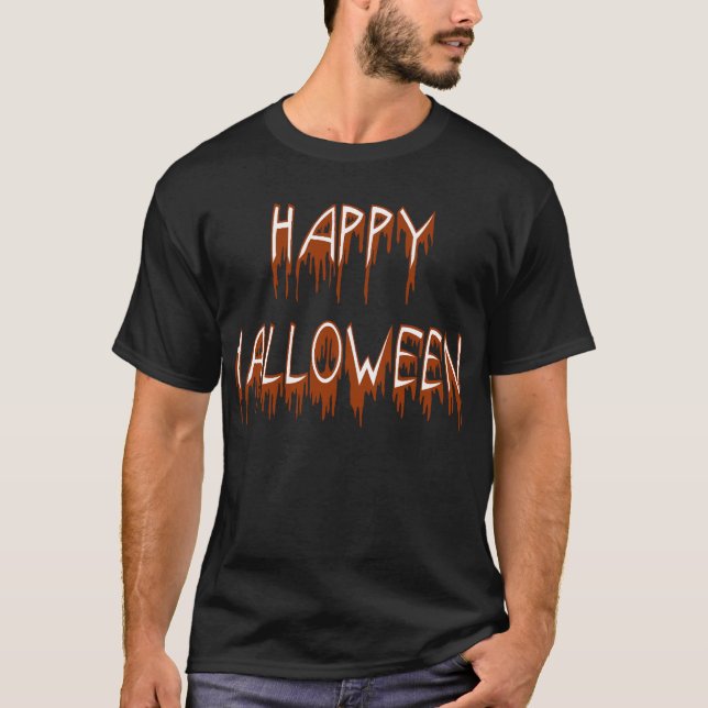 T-shirt Texte de souffrance d'Halloween (Devant)