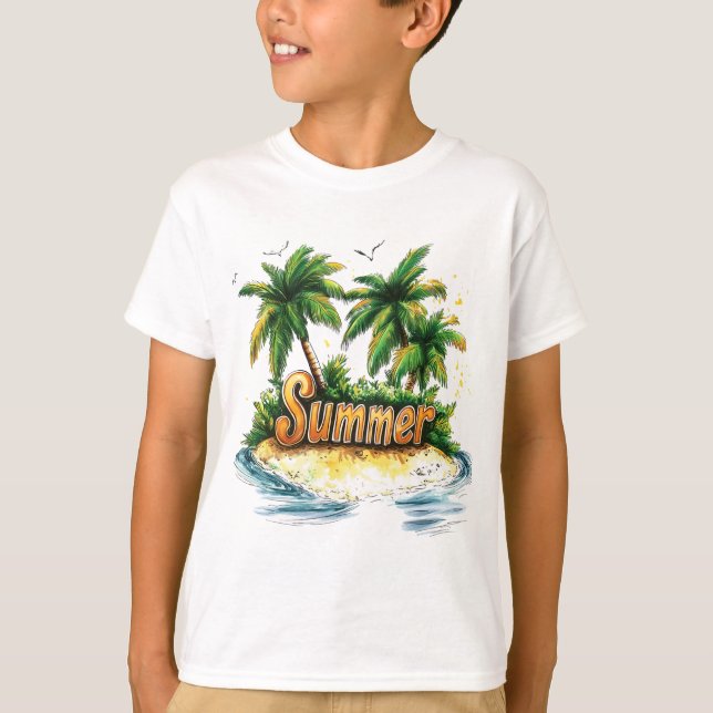 T-shirt Texte d'été - Tropical Summer Island (Devant)