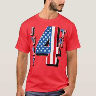 T-shirt Texte du drapeau américain vintage du 4 juillet