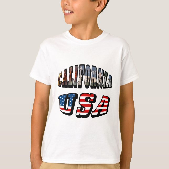 T-shirt Texte du drapeau de la Californie (Devant)