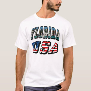 T-shirt Texte du drapeau de l'État de Floride et des États