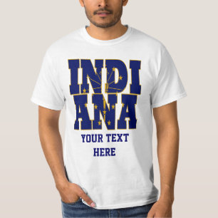 T-shirt Texte du drapeau de l'état de l'Indiana