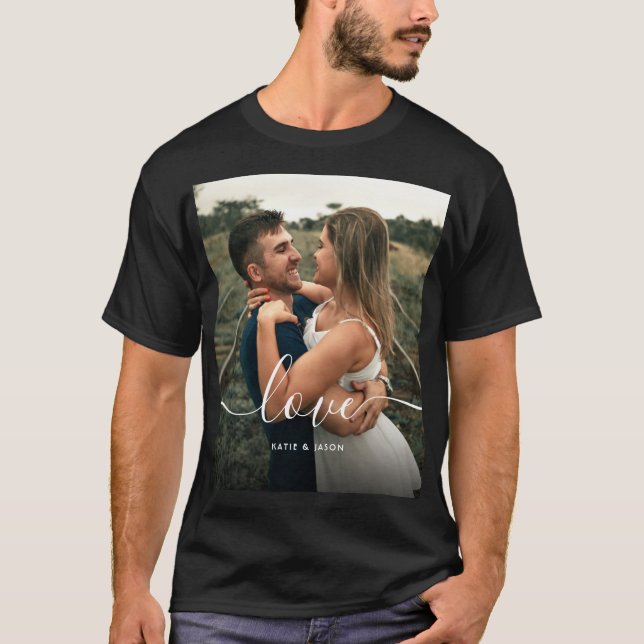 T-shirt Texte du script photo personnalisé (Devant)