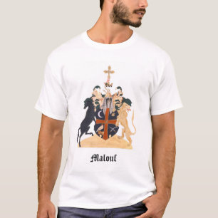 T-shirt Texte editable de crête de Maloof