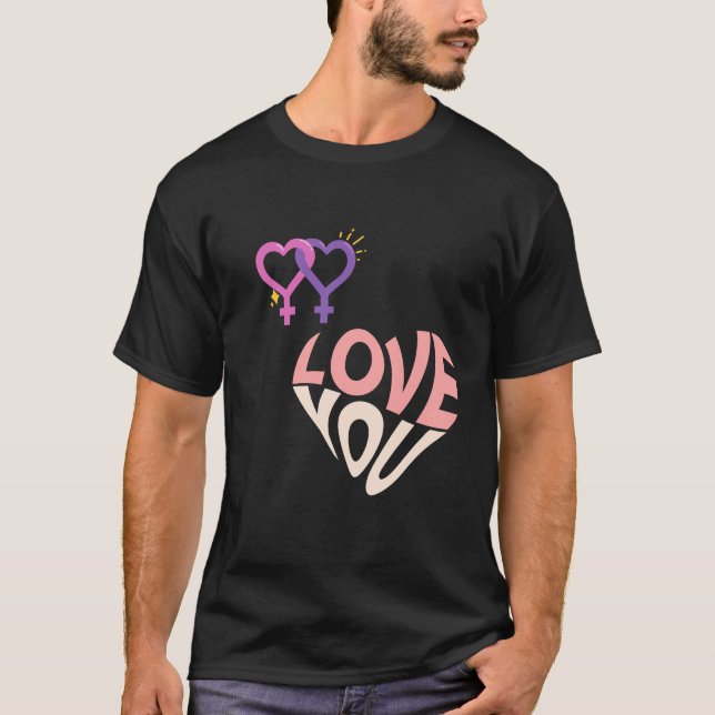 T-shirt Texte en forme d'Heureuse Sainte-Valentin (Devant)