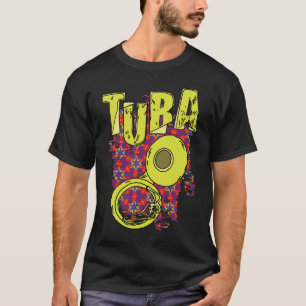 T-shirt Texte et Motif Tuba coloré