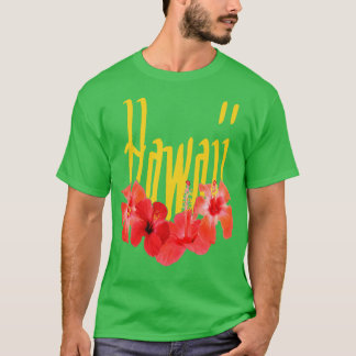 T-shirt Texte Hawaii Avec Aloha Hibiscus Garland