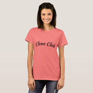 T-shirt Texte italique de club noir orphelin de clone