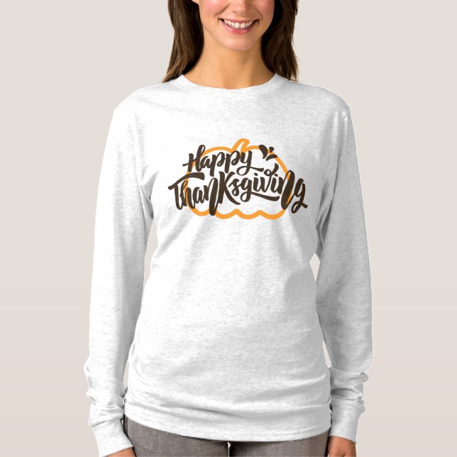 T-shirt Texte mignon sur le citrouille pour Thanksgiving (Devant)
