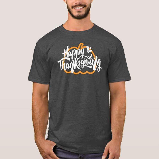 T-shirt Texte mignon sur le citrouille pour Thanksgiving (Devant)