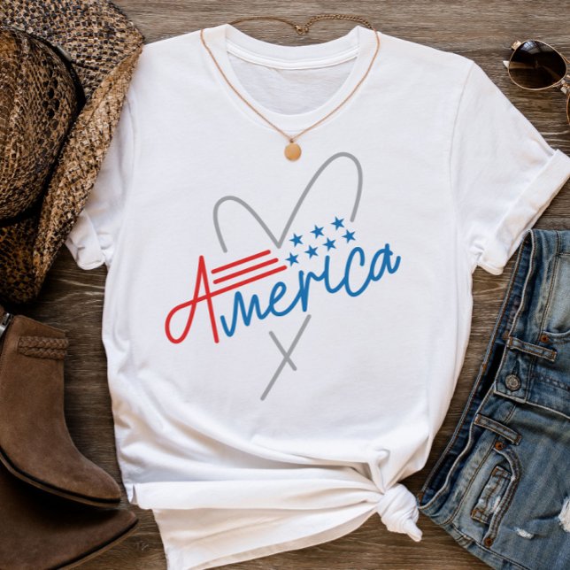 T-shirt Texte minimal Graphique 4 juillet drapeau américai (Minimal Text Graphic American Flag 4th of July T-Shirt
)