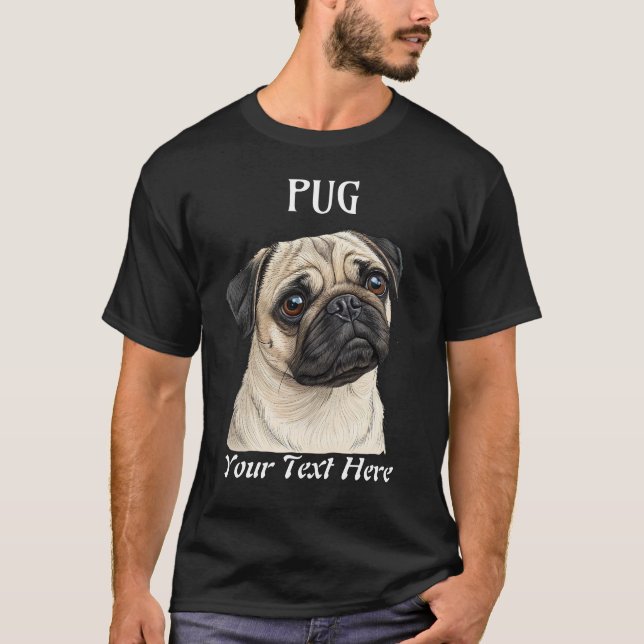 T-shirt Texte Personnalisable de la race de chien mignon C (Devant)