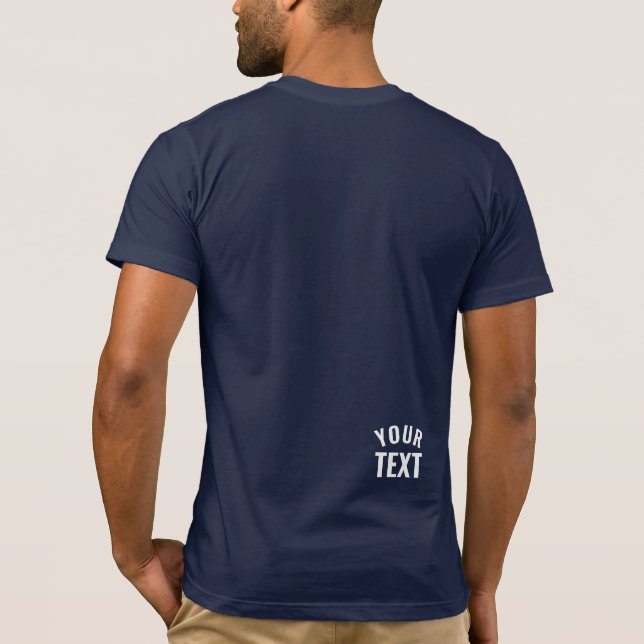 T-shirt Texte personnalisable Marine Blue Mens Modèle mode (Dos)