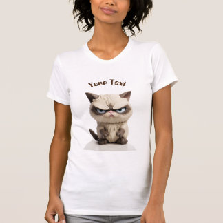 T-shirt Texte personnalisé avec chat grumeux