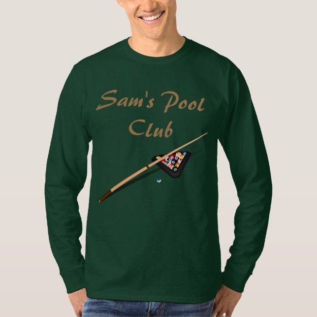 T-shirt Texte personnalisé Billard de salle de billard ver (Devant)