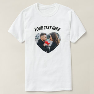 T-shirt texte personnalisé et coeur photo d'amour