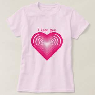 T-Shirt Texte Personnalisé - Je T'Aime - Cœurs
