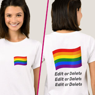 T-shirt Texte personnalisé LGBT Gay pride Arc-en-ciel drap