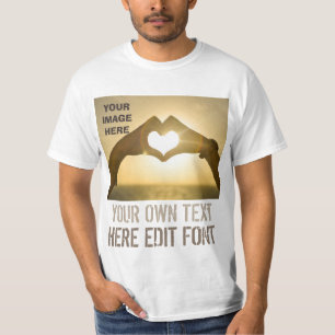 T-shirt texte personnalisé par photo faite sur commande