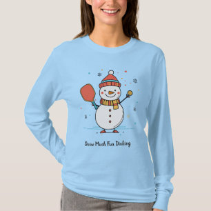 T-shirt Texte personnalisé Pickleball Snowman Cheval