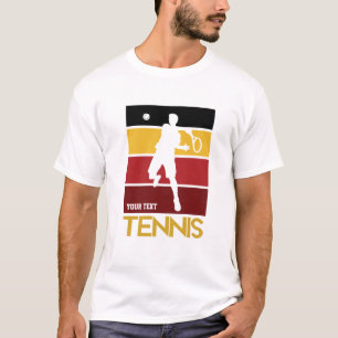 T-shirt Texte personnalisé, retro tennis adulte