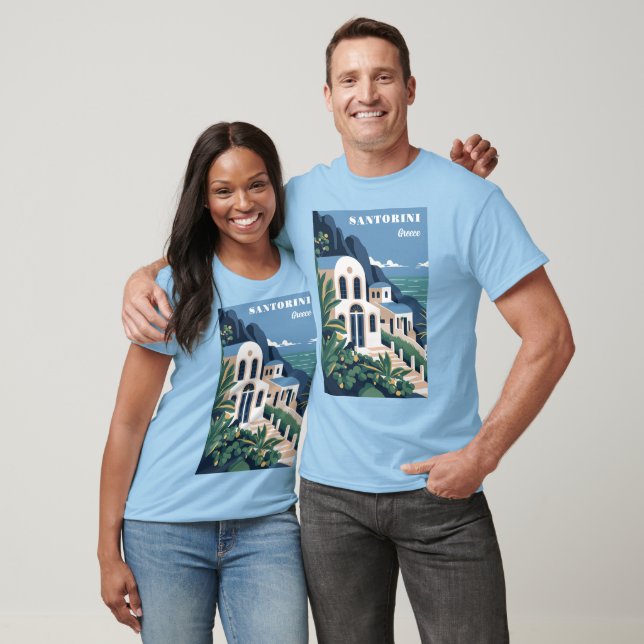 T-shirt Texte personnalisé Santorin Grèce (Unisexe)