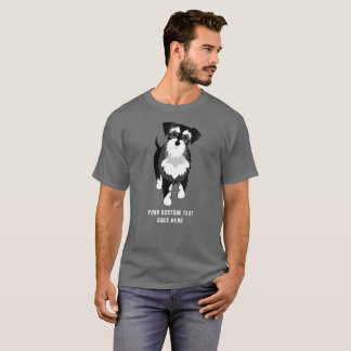 T-shirt Texte personnalisé Schnauzer noir et argent
