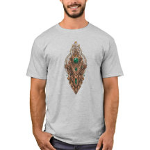 Texte personnalisé Steampunk Tribal Gemme Émeraude