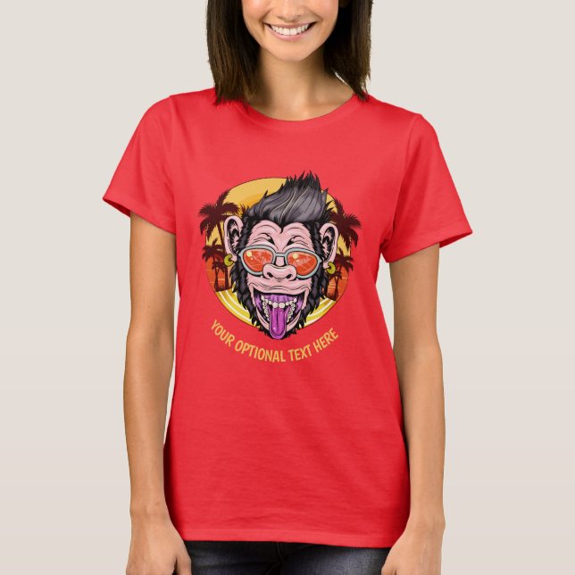 T-shirt Texte personnalisé Vêtements de singe de plage (Devant)
