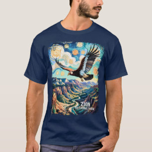 T-shirt Texte personnalisé Vibrant Zion Canyon Oiseau Cond