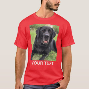 T-shirt Texte Photo Personnalisé Animal de Compagnie Rouge