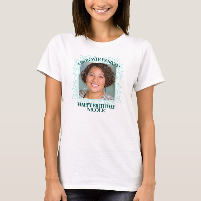 T-shirt Texte photo personnalisé| Créez votre propre 60e a (Devant)