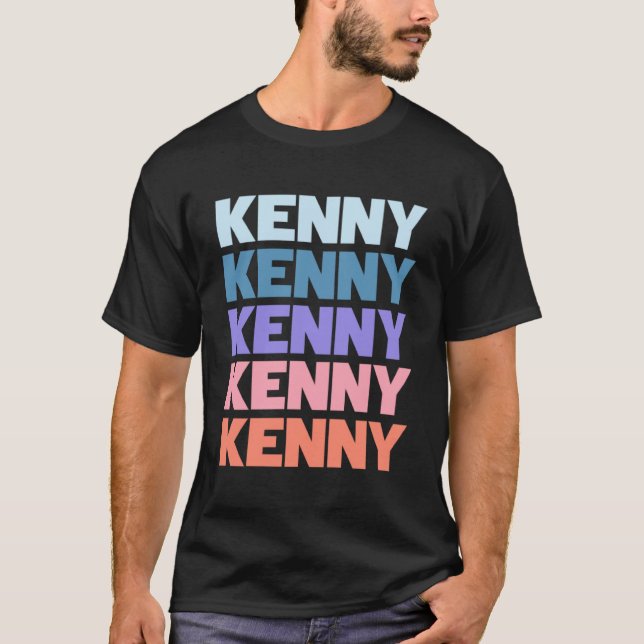 T-shirt Texte répétitif moderne Kenny (Devant)